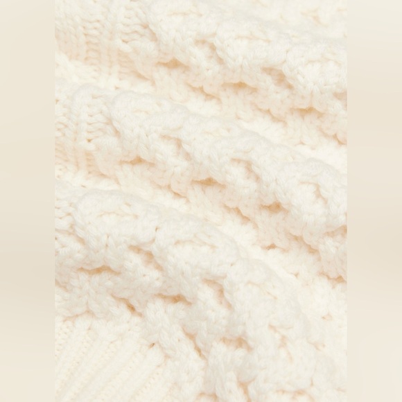 Aritzia Wilfred Olivetta Sweater Light Birch Cream Cable Knit Sz M - Picture 2 of 8